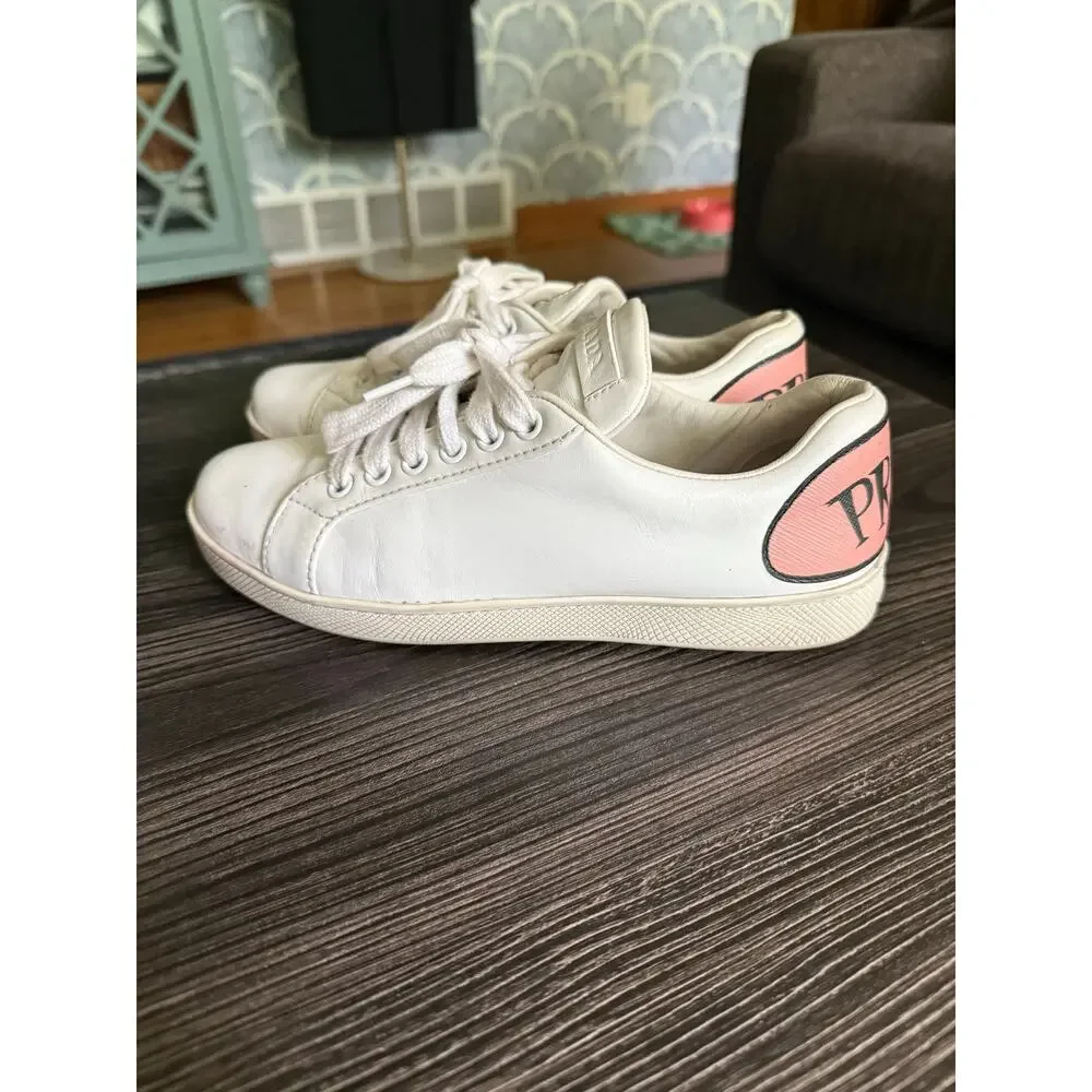 Prada Pink and White Bubble Comics Sneakers Sz. 35.5